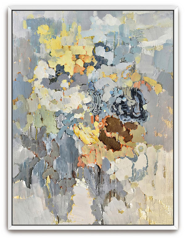 Muted Vibrations I Hand Painted Canvas | Framed Wall Art